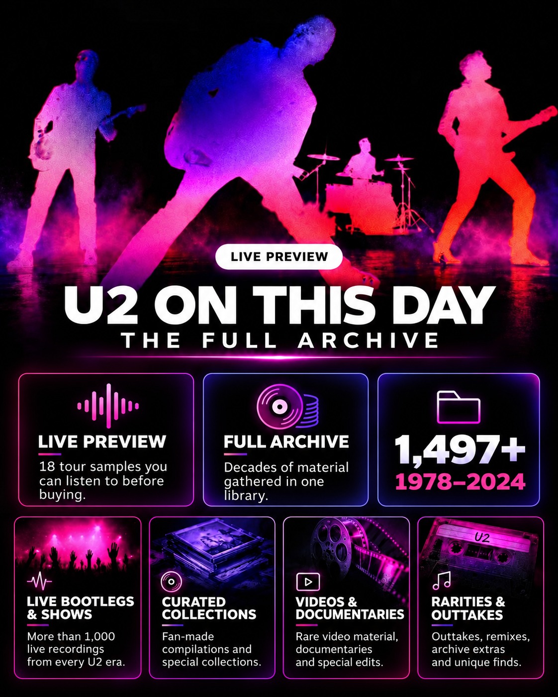 U2 On This Day Full Archive live preview artwork